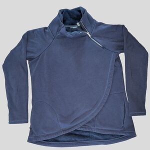 Athleta Cozy Karma Asym Pullover Women’s Large Navy Blue